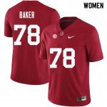 NCAA Women's Alabama Crimson Tide #78 Elliot Baker Stitched College Nike Authentic Crimson Football Jersey WO17T30ZG